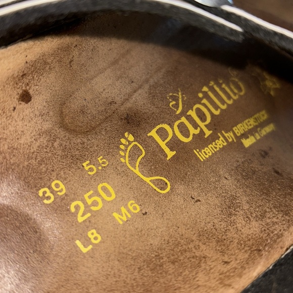 Papillio by Birkenstock Gizeh Birko-Flor Leather Footbed Sandals Blue, Size 8 - Picture 7 of 15